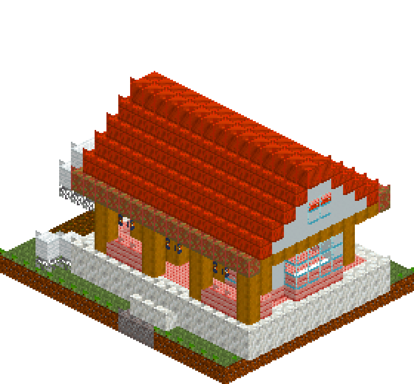 Cherry Blossom House — isometric preview