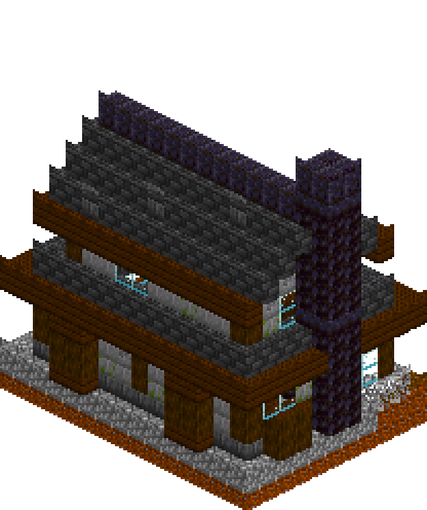 Stone Brick Cottage — isometric preview