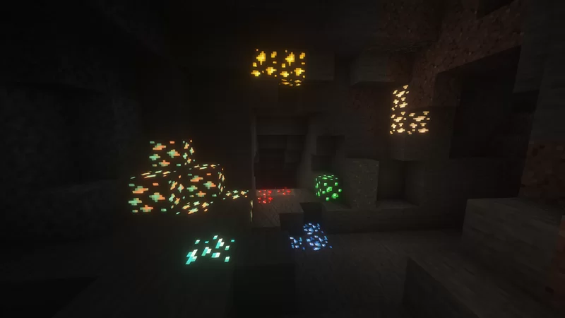 Emissive Glowing Ores resource pack preview
